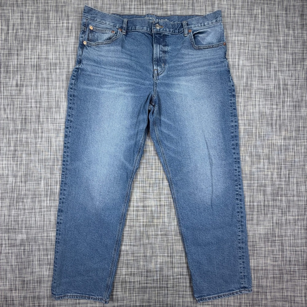 American Eagle Womens Jeans 18 Regular Blue High Rise Straight Stretch Denim
